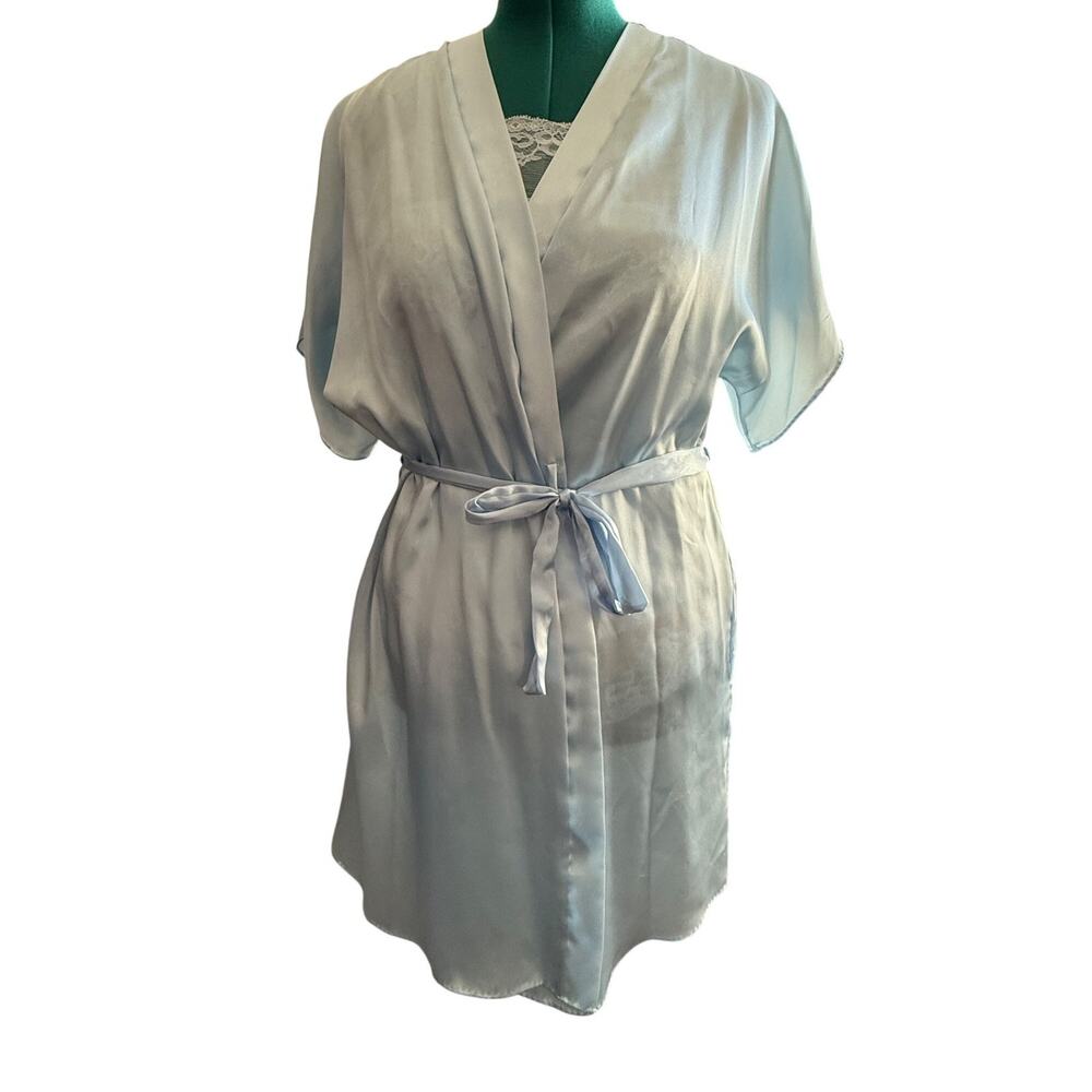 Vintage Light Blue Satin Lace Lingerie Set Medium Texsheen Cinema Etoile - Picture 7 of 16